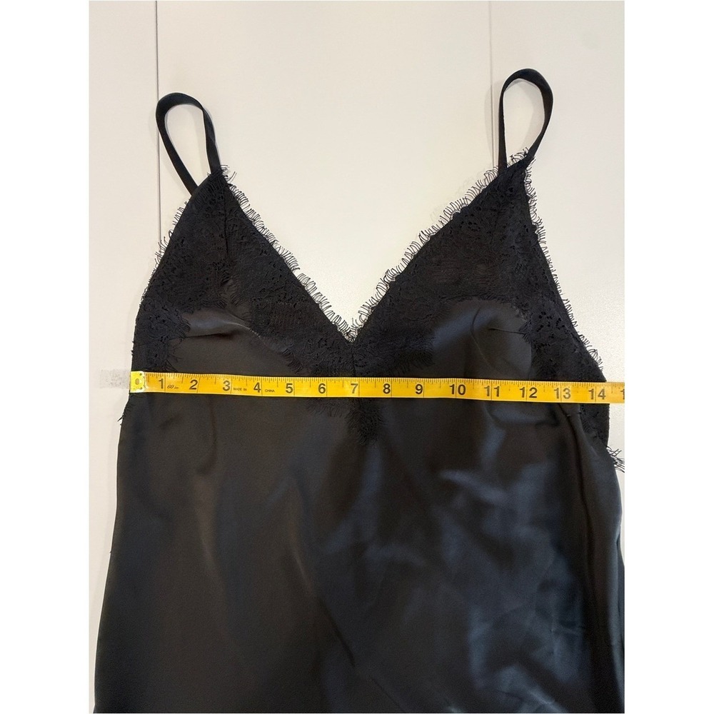 Rumours Lace Trim Satin Slip Dress Black Medium Lingerie Nightwear Loungewear - Picture 15 of 16